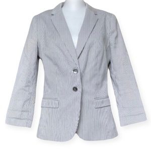 The Limited Pin Stripe Blazer - Grey & White - size women's small - suit jacket